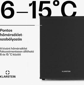 Klarstein Happy Hour 40, mini hűtőszekrény, 40 liter, 5 -15°C, csendes, 23dB, LED világítás, fekete