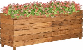 vidaXL újrahasznosított tíkfa és acél magaságyás 150 x 40 x 55 cm