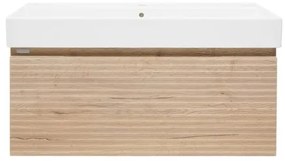 Naturel Savona Fürdőszobaszekrény mosdóval 98x43x44,8 cm halifax tölgy matt SAVONA100DHSAT