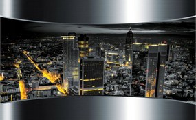 Flizelin fotótapéta Éjszakai város felhőkarcolók panoráma 200x140 +ragasztó
