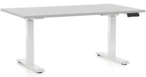 Állítható magasságú asztal OfficeTech C, 140 x 80 cm, fehér alap, világos szürke