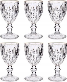 Vízpoharak Üveg Arany Teherbírás Kapacitás 254 ML 6 db-os szett