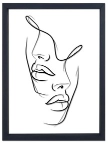 Faces üvegezett kép fekete keretben, 32 x 42 cm - Vavien Artwork
