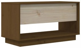 mézbarna tömör fenyőfa TV-szekrény 74 x 34 x 40 cm