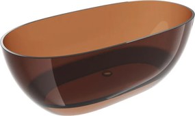 Mexen Pure earth szabadon álló áttetsző kád 170 x 80 cm, krómozott leeresztő - 58071708005