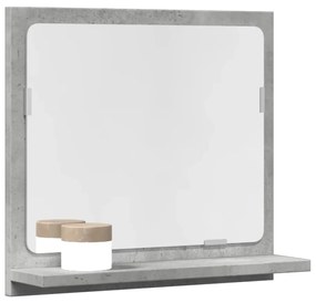 betonszürke szerelt fa tükrös fürdőszobaszekrény 40x11x37 cm