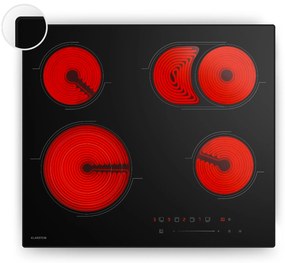 Klarstein Velaire üvegkerámia főzőlap, elegáns, minimalista, erőteljes, 4 főzőzóna, 6700 W, 60 cm