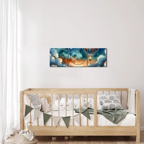 Kép - Repülés az éjjeli ég alatt (órával) (90x30 cm)