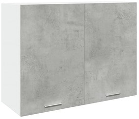 betonszürke szerelt fa függő szekrény 80 x 31 x 60 cm