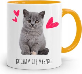 Ajándék Bögre Sárga Fiúnak Szeretlek Egér nyomott mintával