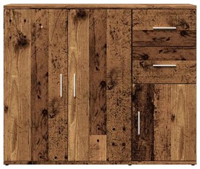 antik fa színű szerelt fa tálalószekrény 91 x 29,5 x 75 cm