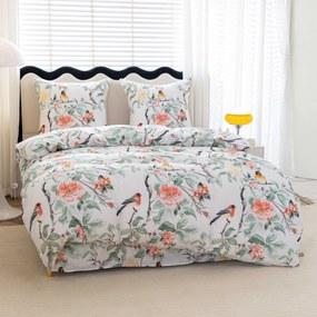 Mikroszálas ágyneműhuzat ORANGE FLOWERS fehér Ágyneműhuzat mérete: 2 db 70 x 80 cm | 160 x 200 cm