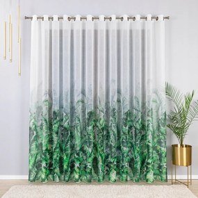 Etamin Függöny, Zöld Levelekkel 350x255