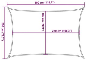 fehér HDPE napvitorla 160 g/m² 2 x 3 m