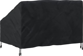vidaXL Kerti Pad Borító Fekete 130 x 95 x 40 / 80 cm 600D Oxford Szövet