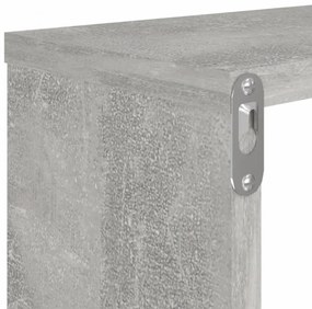 2 db betonszürke szerelt fa fali kockapolc 80 x 15 x 26,5 cm