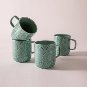 Türkiz porcelán bögre szett 4 db-os 400 ml Heath Jade – Ladelle