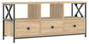 sonoma tölgyszínű szerelt fa és vas TV-szekrény 102x33x45 cm