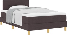 vidaXL Boxrugós ágy matracmal Sötét Barna 120 x 190 cm szövet