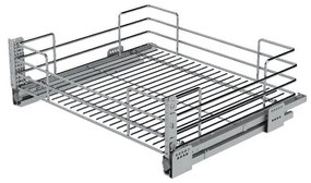 Konyhai fémrács, 900mm, 220mm magas fiók, frontrögzítéssel, ezüst szürke, teljes kihúzás, csillapított záródás, 30kg teherbírás, SIGE Green 116