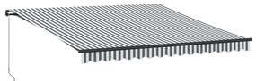 antracitszürke és fehér kézzel kihúzható napellenző 400 x 300cm