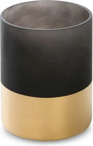 Dekorációs gyertyatartó PEONIA5 12x15 fekete arany, henger alakú
