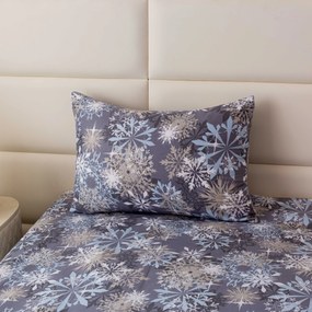 Mikroszálas párnahuzat SNOWFLAKE 50x70 cm, kékesszürke