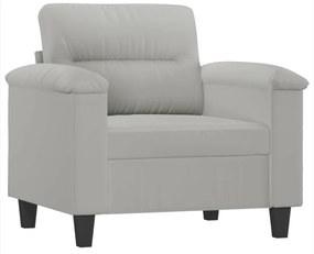 világosszürke mikroszálas szövet kanapéfotel 60 cm