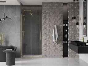 Mexen Velar, nyílásba tolóajtó 75x200 cm, 8mm átlátszó üveg, arany matt, 871-075-000-01-55