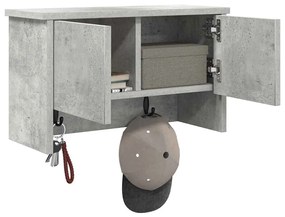 Fali Kabáthorog polcokkal Beton szürke 50 x 20 x 30 cm Faanyag