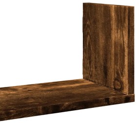 3 db füstös tölgy színű szerelt fa falipolc 58 x 18 x 18 cm