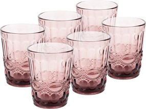 Vizespohár készlet, 6db, 240 ml, rózsaszín, FREGATA TYP 2