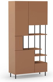Téglavörös könyvespolc 84x175 cm Perla – Marckeric