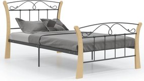 vidaXL fekete fém ágykeret 100 x 200 cm