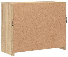 sonoma tölgy színű tálalószekrény LED-ekkel 81 x 37 x 67 cm