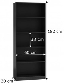 Polcos szekrény 60 cm fekete