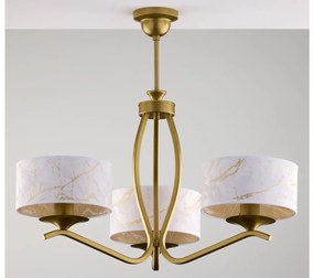 Jupiter 2109 - Csillár rúdon KASZMIR 3xE27/15W/230V fehér/arany/márvány dekor