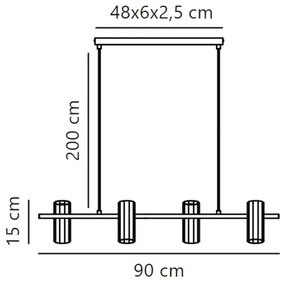 Nordlux - Csillár zsinóron ALANIS 4xGU10/15W/230V fekete