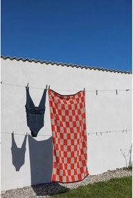 Narancssárga-bézs frottír bio pamut fürdőlepedő 70x133 cm Retro – Mette Ditmer Denmark