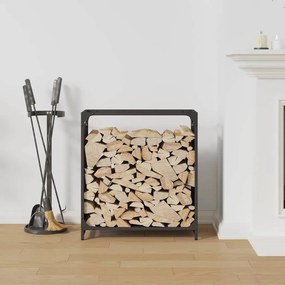 fekete hidegen hengerelt acél tűzifatároló 60x28x65 cm