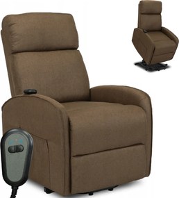 Elektromos relax fotel felállást segítő funkcióval barna – COLTON