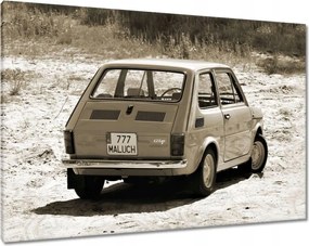 Vászonkép 100x70 Kisgyermek Fiat 126p Kisgyermek