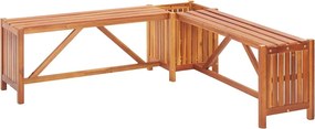 vidaXL tömör akácfa kerti sarokpad virágtartóval 117 x 117 x 40 cm