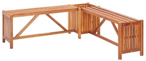 vidaXL tömör akácfa kerti sarokpad virágtartóval 117 x 117 x 40 cm