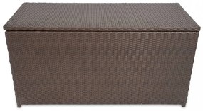 barna polyrattan kerti tárolóláda 120 x 50 x 60 cm