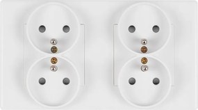 Kontakt Elektromos Aljzat MƱanyag Keret Matt FI60 Dupla 2x2 Fehér