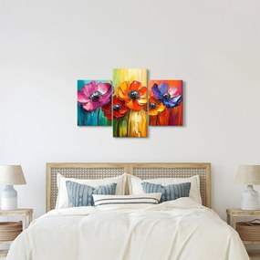 Kép - Öt színes virág (90x60 cm)