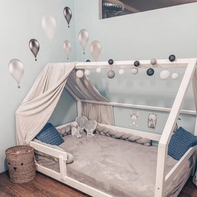 INSPIO Falmatrica gyerekszobába - Szürke hőlégballonok