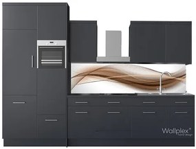 Wallplex falburkoló konyhapanel Barna hullám (Méret: Nagy 60x240)