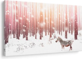 Kép - Zebra egy havas erdőben (90x60 cm)